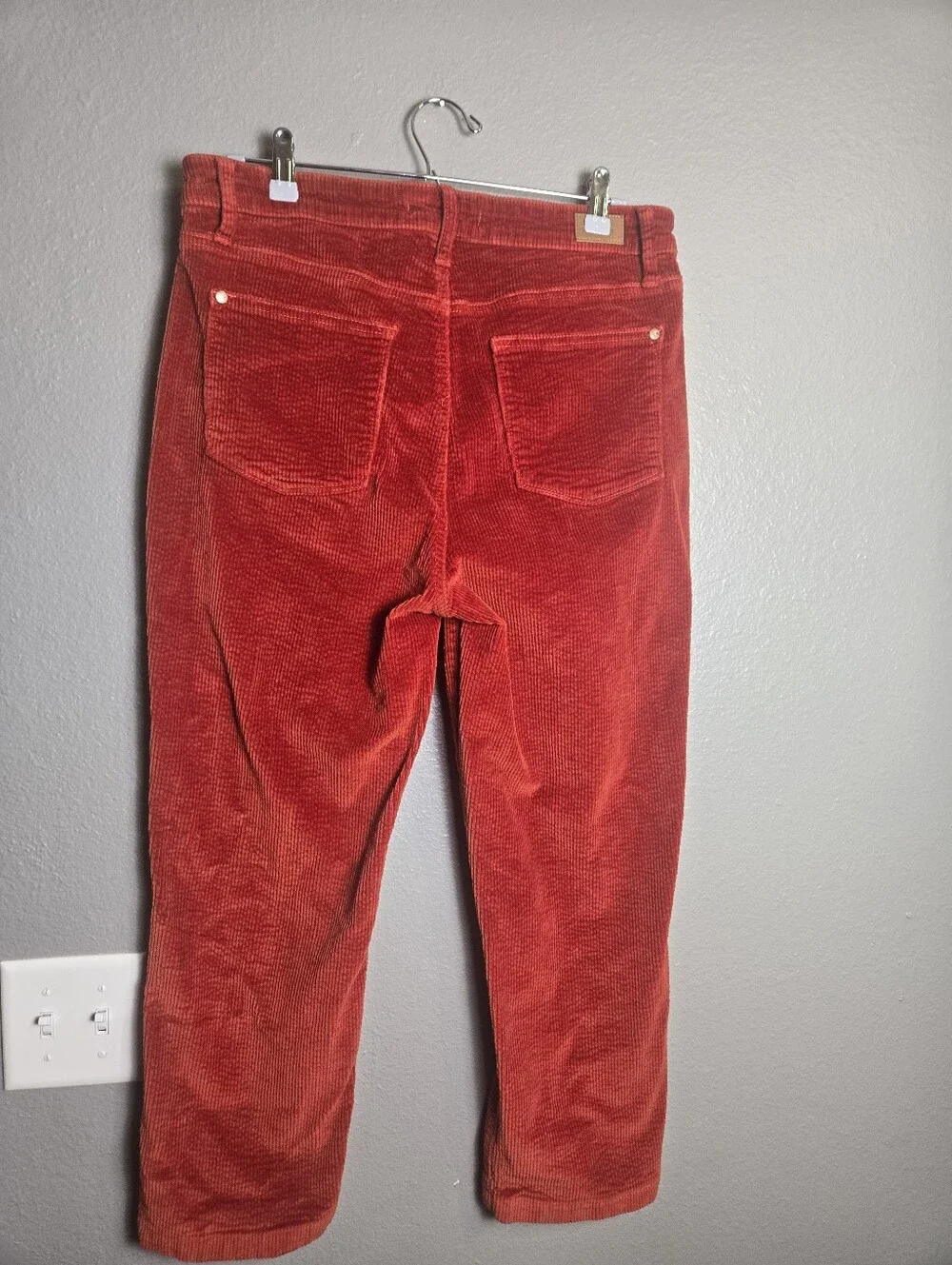 Judy Blue Ankle Straight Corduroy Red Orange Jeans Size 15/32